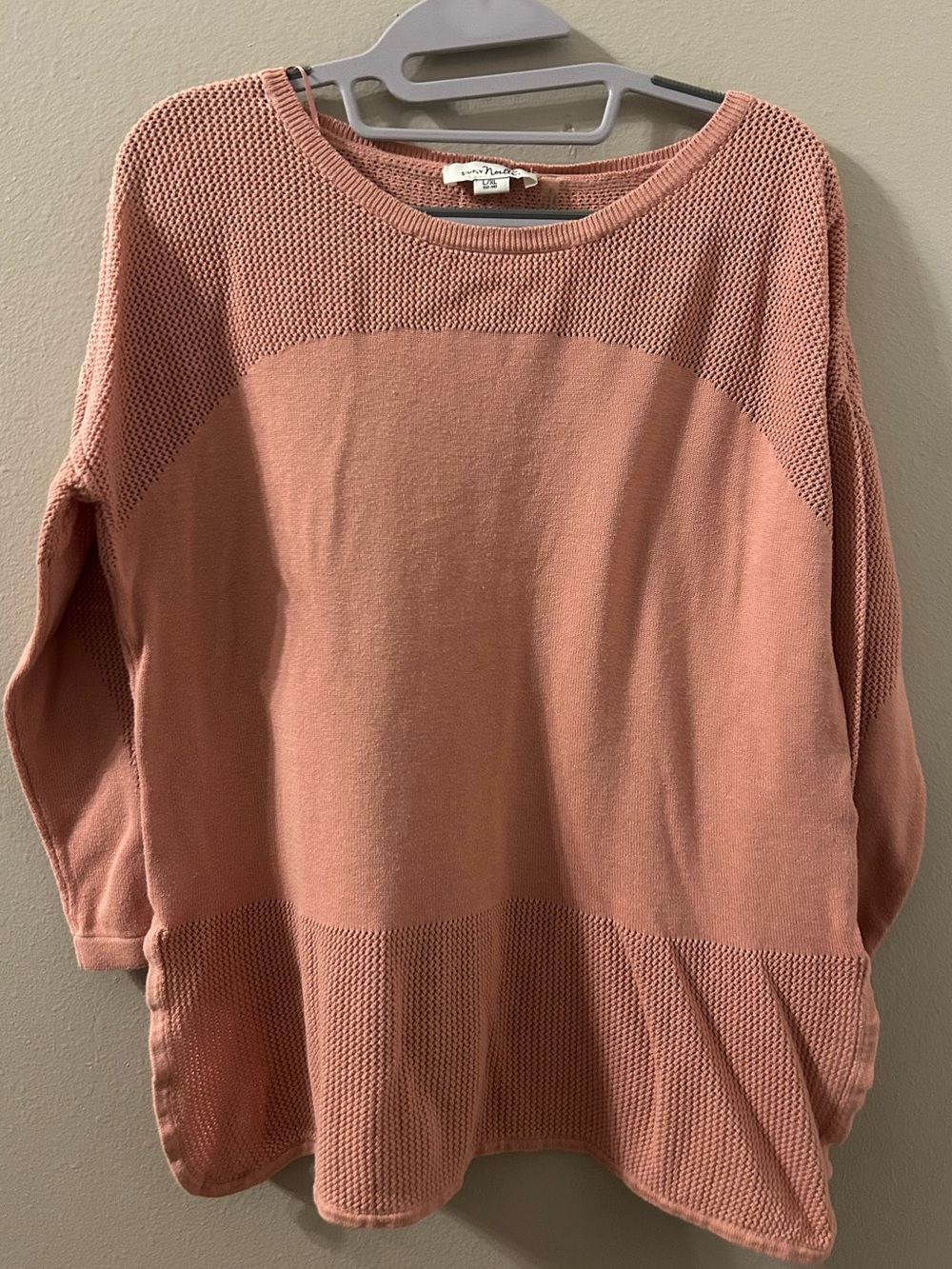 Simply Noelle Blush Pink Textured Crewneck Sweater